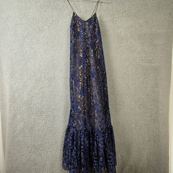 Moulinette Soeurs Anthropologie Size 0 Celestial Lace Maxi Dress Womens Ruffle - Picture 1 of 11